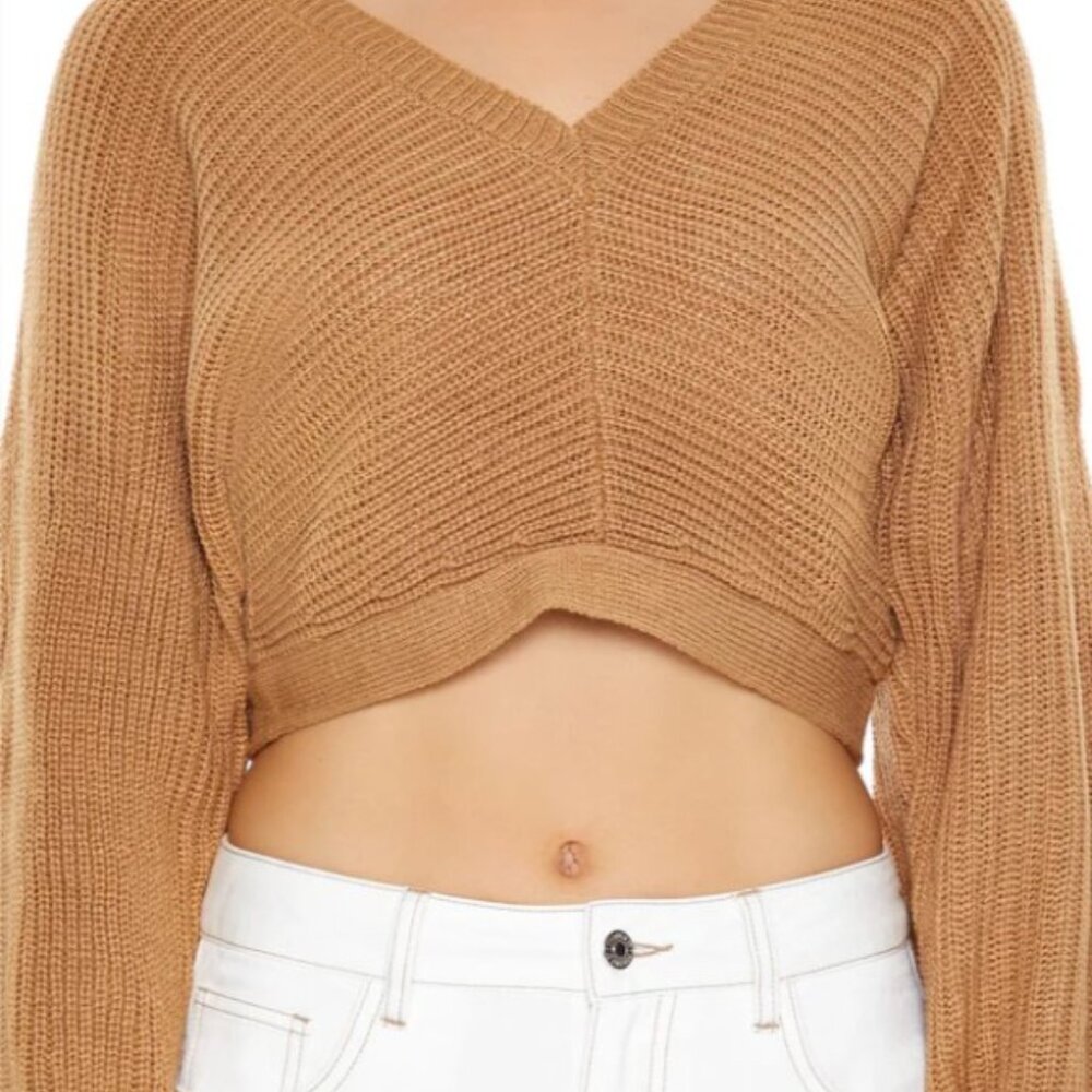 Open-Back Cropped Sweater - Size Small - Picture 6 of 7